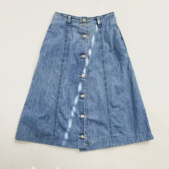 Vintage Dresses & Skirts - SALE Vintage GAP Button Front Midi Skirt